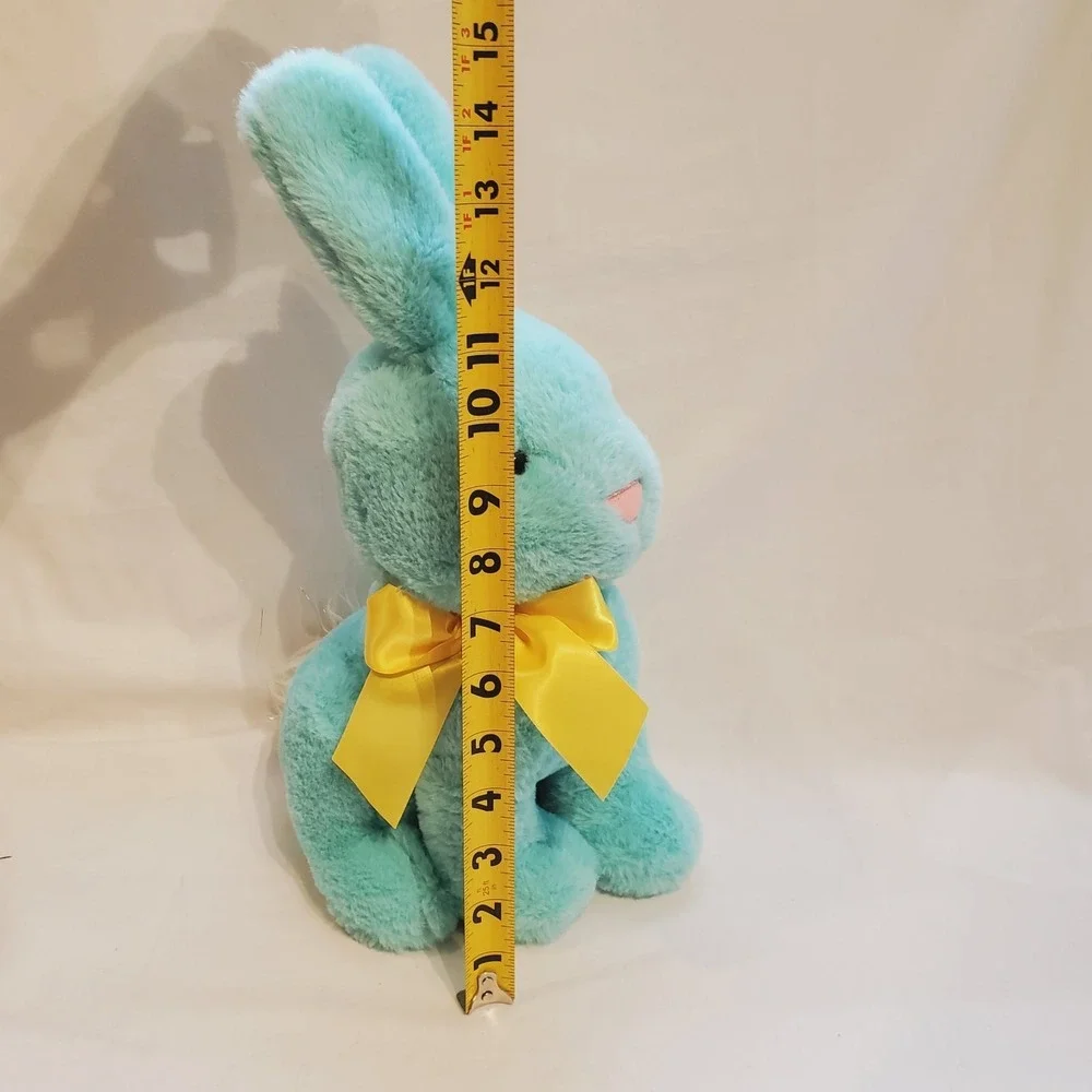 Destination Holiday Bunny Rabbit Plush Stuffed Animal Mint Green Yellow Bow